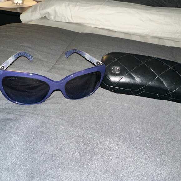 Navy blue and brown, authentic Chanel sunglasses main image 6